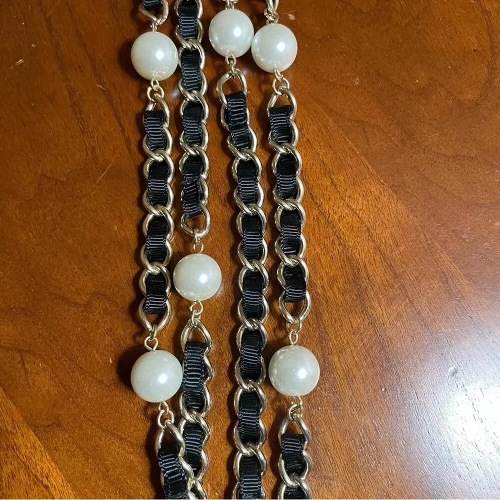 Charming Charlie Bundle 2 Necklaces 1 Bracelet Black‎ Gold NWT